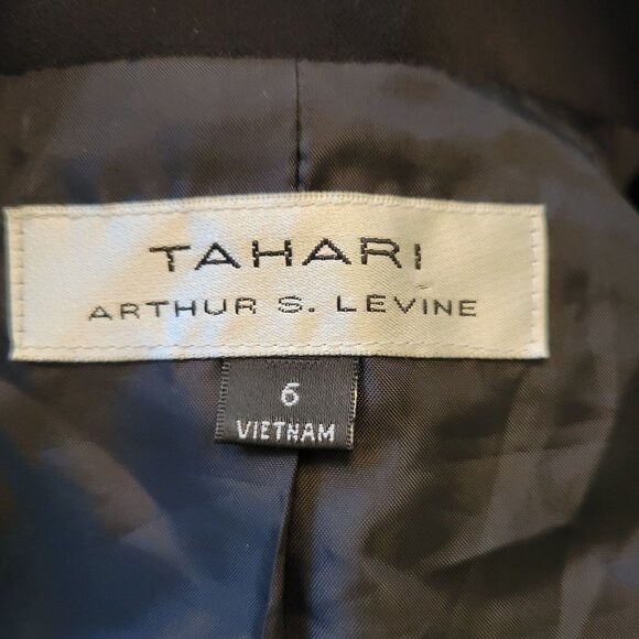 Tahari Arthur S Levine Black Fitted Blazer Jacket 6 Career‎ Office Business - Picture 3 of 6